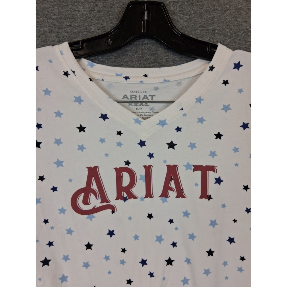 Ariat Womens Shirt Small Star Spellout Cowgirl Riding Western Rodeo Equestrian
